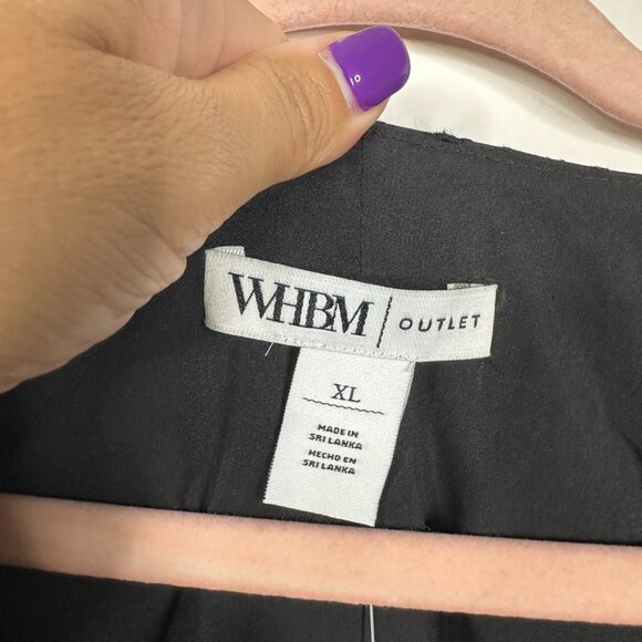 NWT White House Black Market Puff Sleeve Eyelet Midi Black XL #WHBM19 - Picture 4 of 9